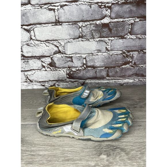 VIBRAM FiveFingers Gray Blue Textile Barefoot Running Shoes Women’s 38EU/7.5M US - Picture 14 of 16